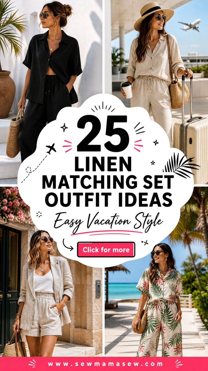 25 Linen Matching Set Outfit Ideas For Easy Vacation Style - 25 Linen Matching Set Outfit Ideas For Easy Vacation Style
