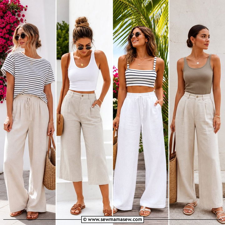 25 Linen Pants Outfit Ideas Plus Size For Summer Chic