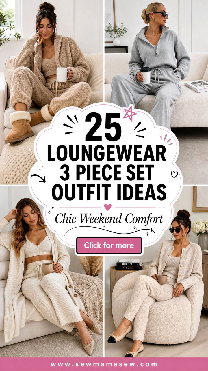 25 Loungewear 3 Piece Set Outfit Ideas for Chic Weekends - 25 Loungewear 3 Piece Set Outfit Ideas for Chic Weekends
