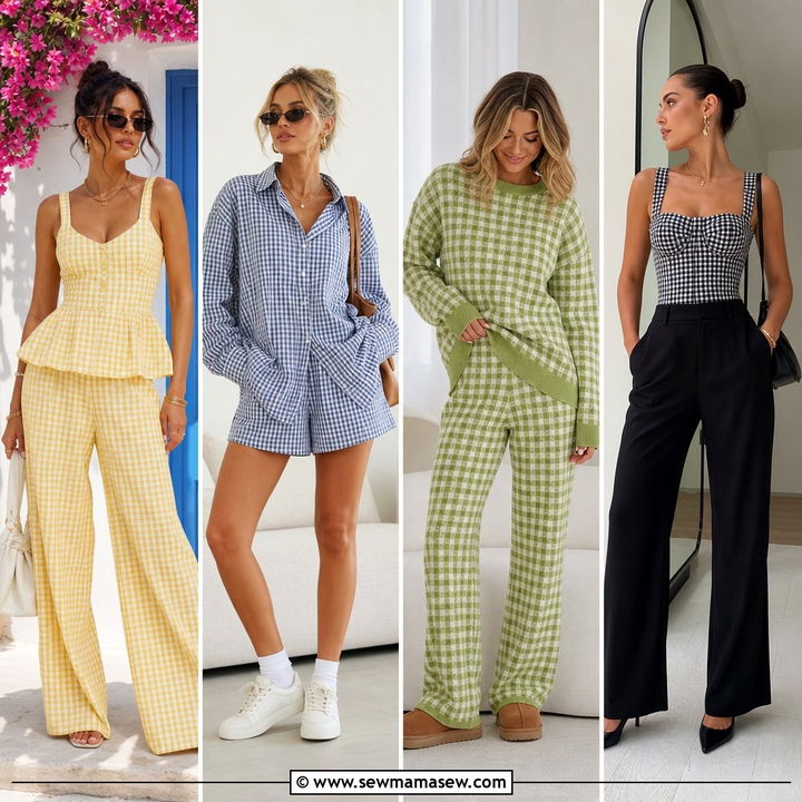 25 Matching Set Outfit Ideas Gingham for Cute Summer Style