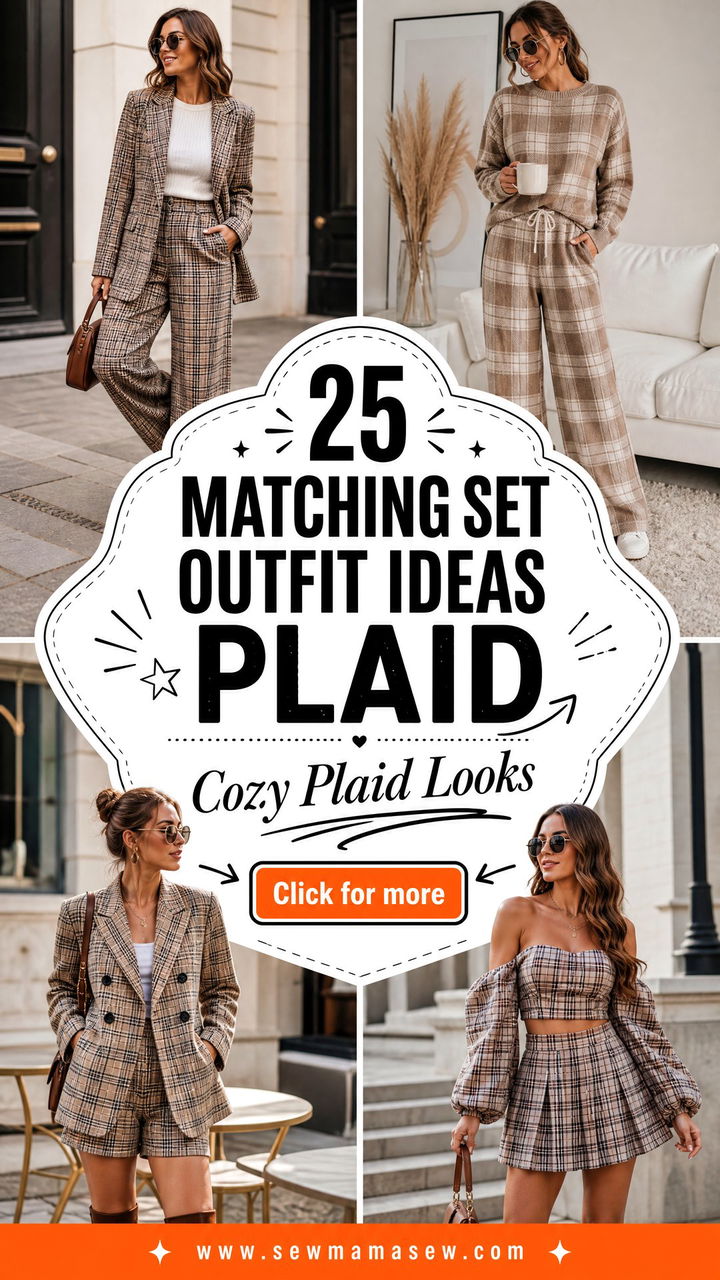 25 Matching Set Outfit Ideas Plaid for Cozy Fall Style - 25 Matching Set Outfit Ideas Plaid for Cozy Fall Style