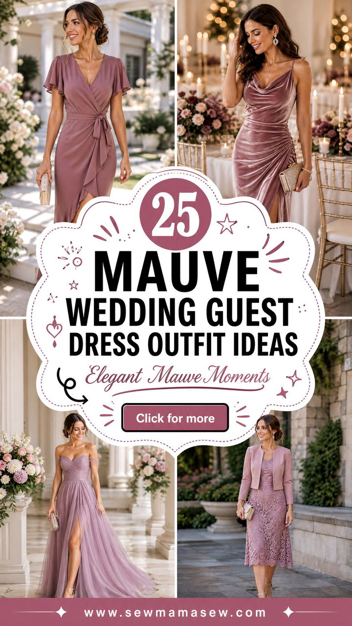 25 Mauve Wedding Guest Dress Outfit Ideas for 2026 - 25 Mauve Wedding Guest Dress Outfit Ideas for 2026