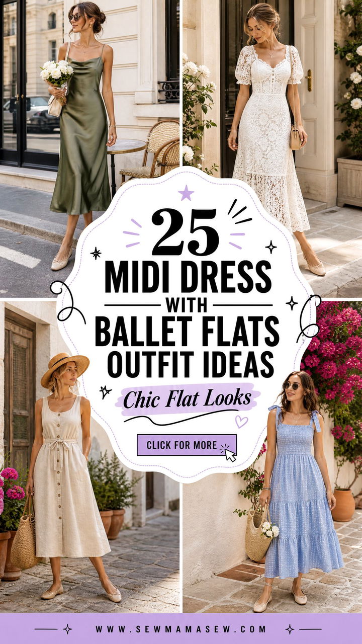 25 Midi Dress With Ballet Flats Outfit Ideas for Chic Style - 25 Midi Dress With Ballet Flats Outfit Ideas for Chic Style