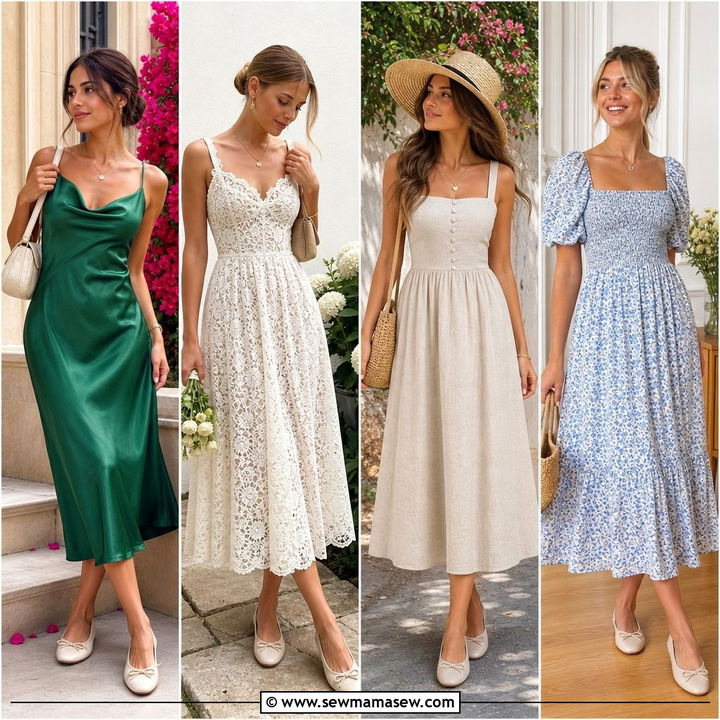 25 Midi Dress With Ballet Flats Outfit Ideas for Chic Style