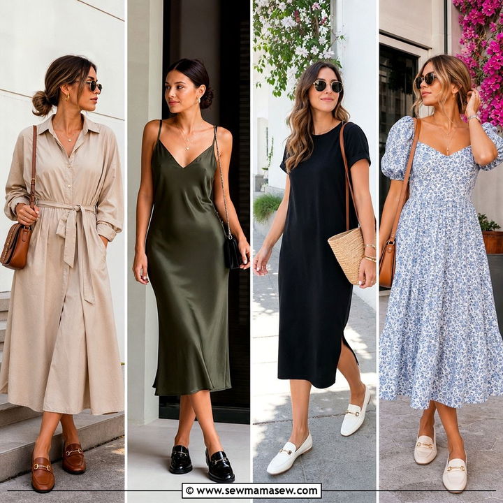25 Midi Dress With Loafers Outfit Ideas for Chic Comfort