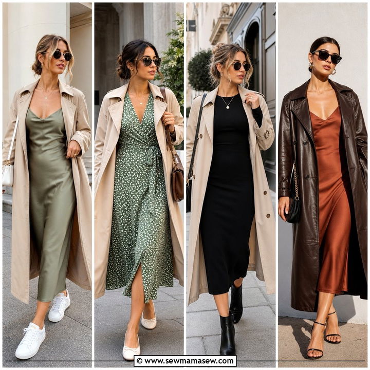 25 Midi Dress With Trench Coat Outfit Ideas for Chic Layers