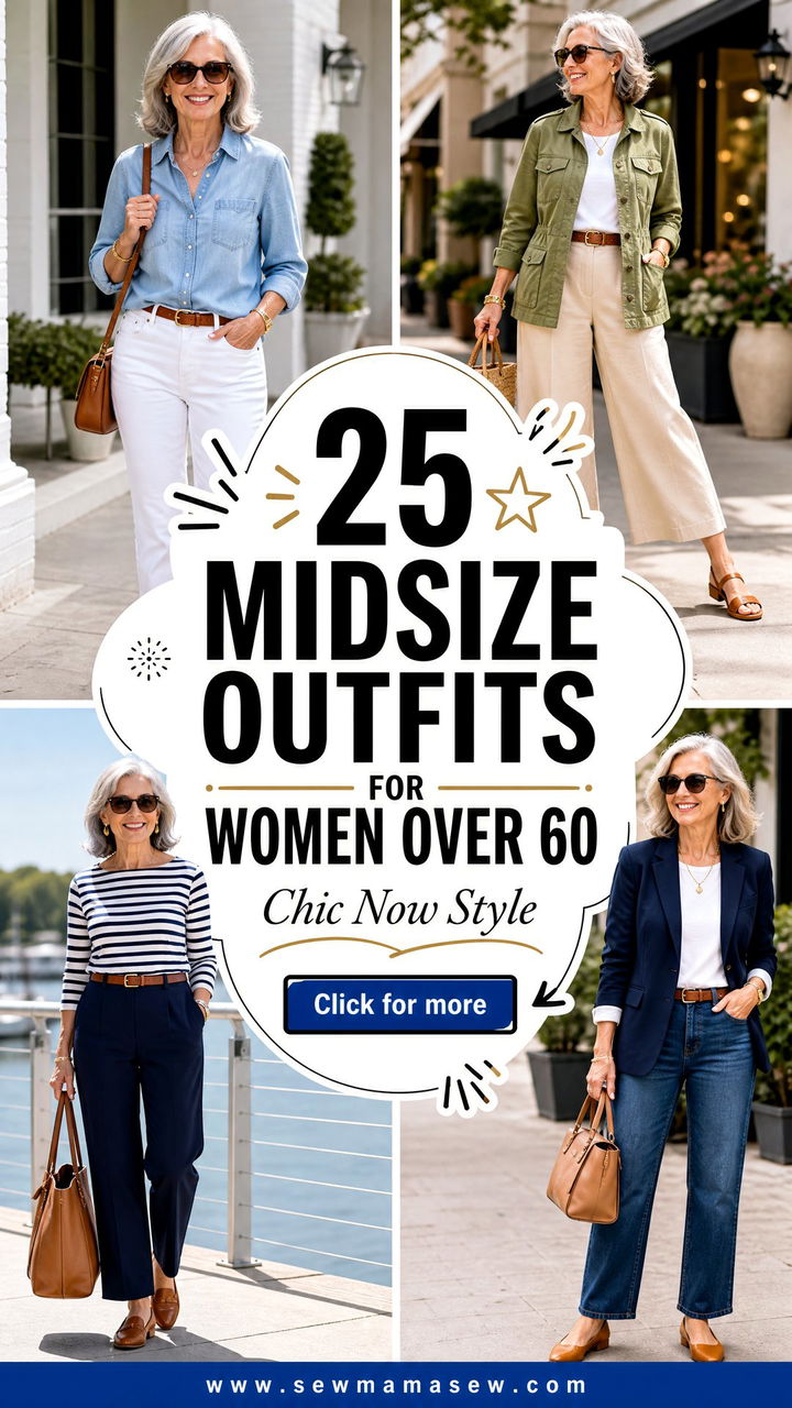 25 Midsize Outfits for Women Over 60 to Feel Chic Now - 25 Midsize Outfits for Women Over 60 to Feel Chic Now