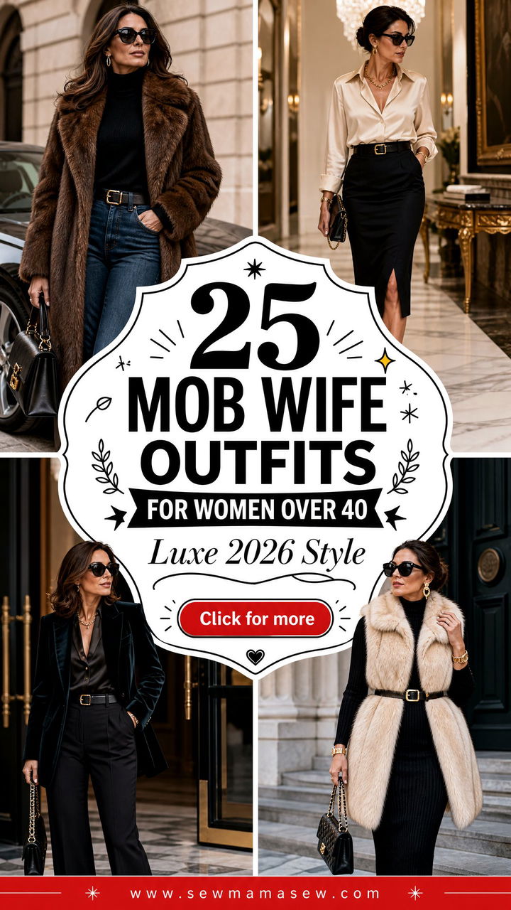 25 Mob Wife Outfits for Women Over 40 for Luxe 2026 Style - 25 Mob Wife Outfits for Women Over 40 for Luxe 2026 Style