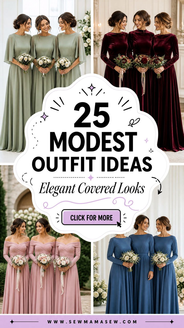 25 Modest Outfit Ideas for Bridesmaid Elegant Covered Looks - 25 Modest Outfit Ideas for Bridesmaid: Elegant Covered Looks