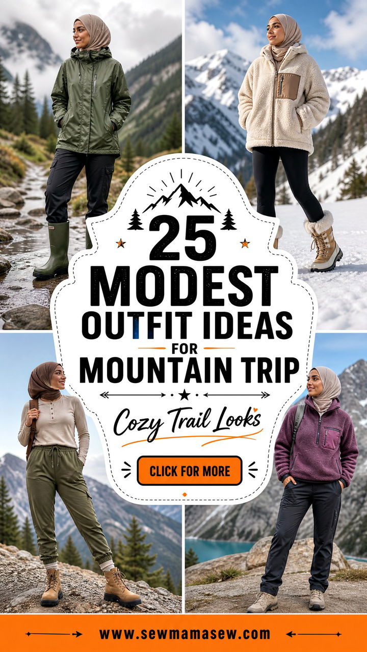 25 Modest outfit ideas for mountain trip Cozy Trail Looks - 25 Modest outfit ideas for mountain trip: Cozy Trail Looks