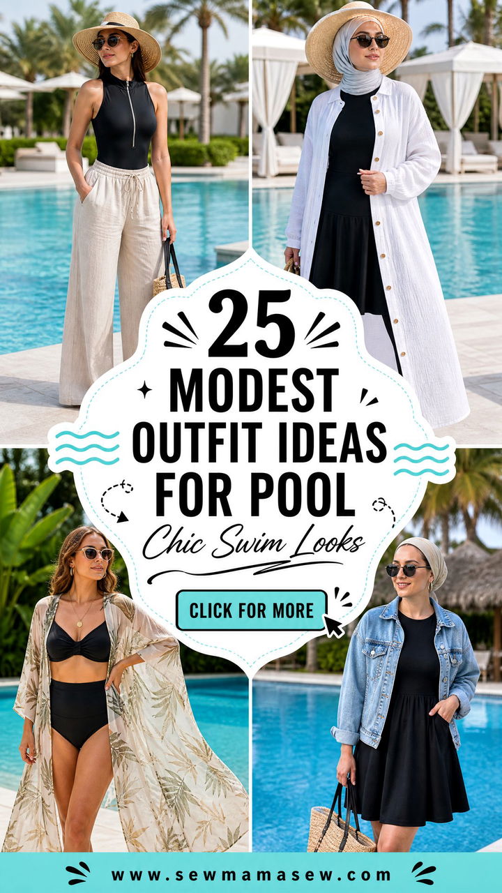 25 Modest outfit ideas for pool Chic Swim Looks for Summer - 25 Modest outfit ideas for pool: Chic Swim Looks for Summer