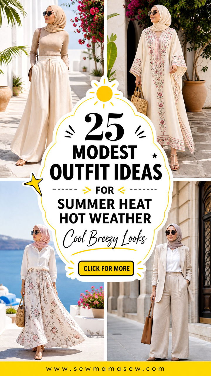 25 Modest outfit ideas for summer heat hot weather Cool Looks - 25 Modest outfit ideas for summer heat hot weather: Cool Looks