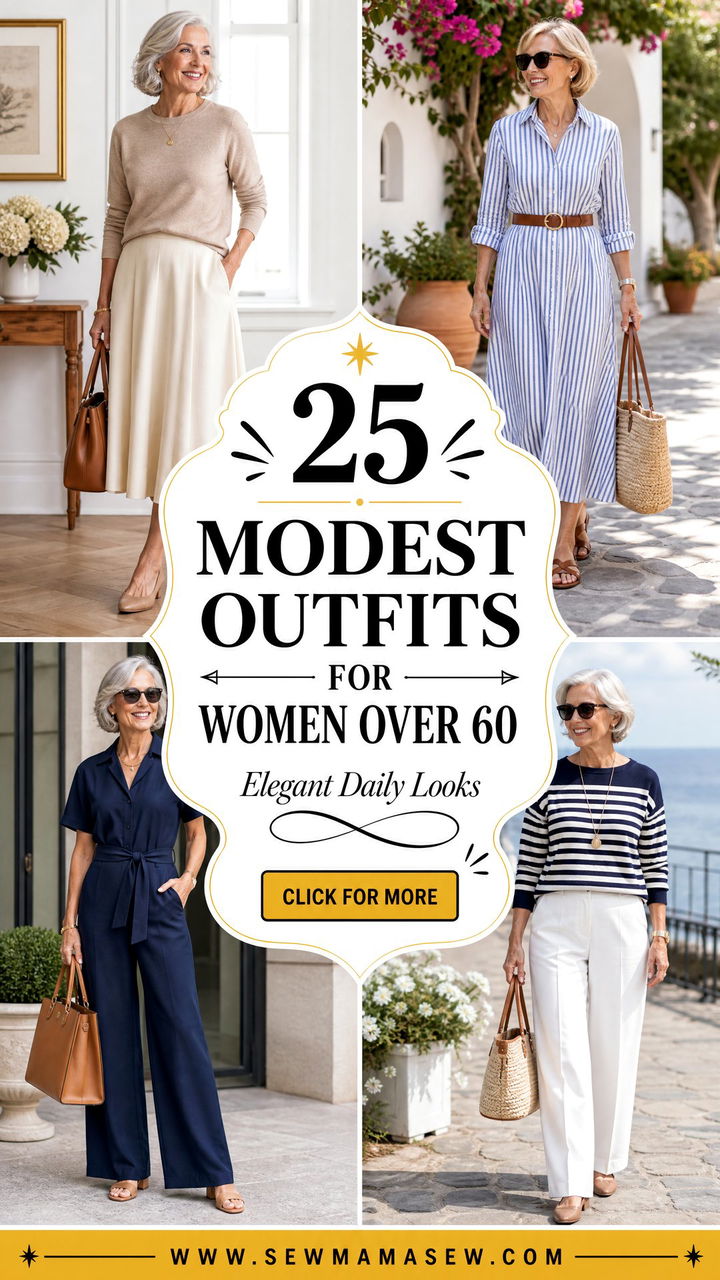 25 Modest outfits for women over 60 Elegant Daily Looks - 25 Modest outfits for women over 60: Elegant Daily Looks