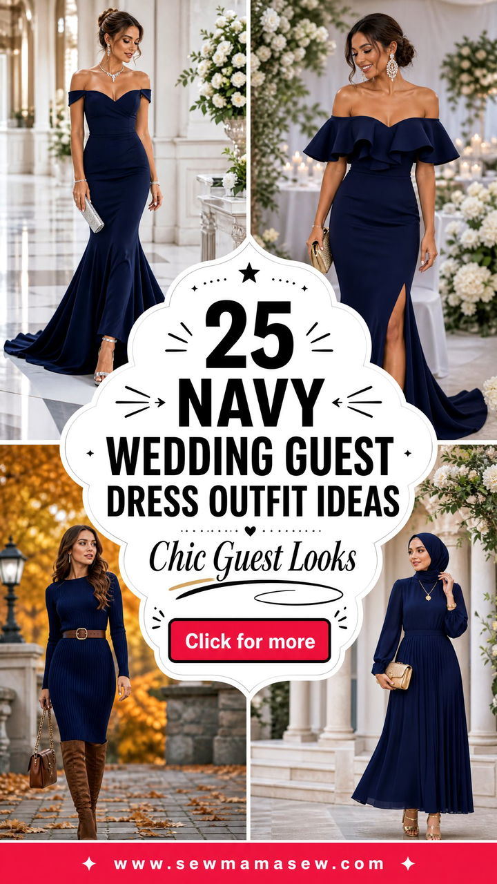 25 Navy Wedding Guest Dress Outfit Ideas for Chic Guests - 25 Navy Wedding Guest Dress Outfit Ideas for Chic Guests