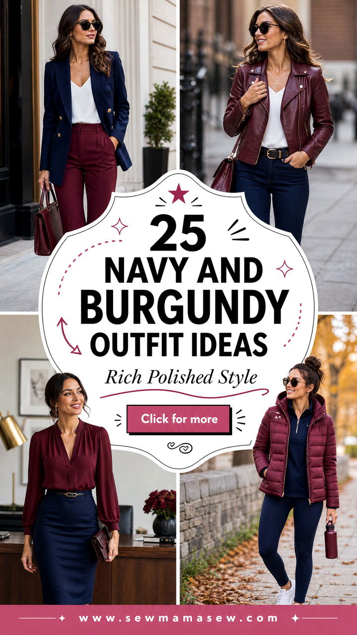 25 Navy and Burgundy Outfit Ideas for Rich Polished Style - 25 Navy and Burgundy Outfit Ideas for Rich, Polished Style