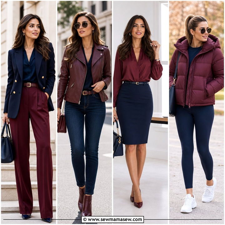 25 Navy and Burgundy Outfit Ideas for Rich Polished Style