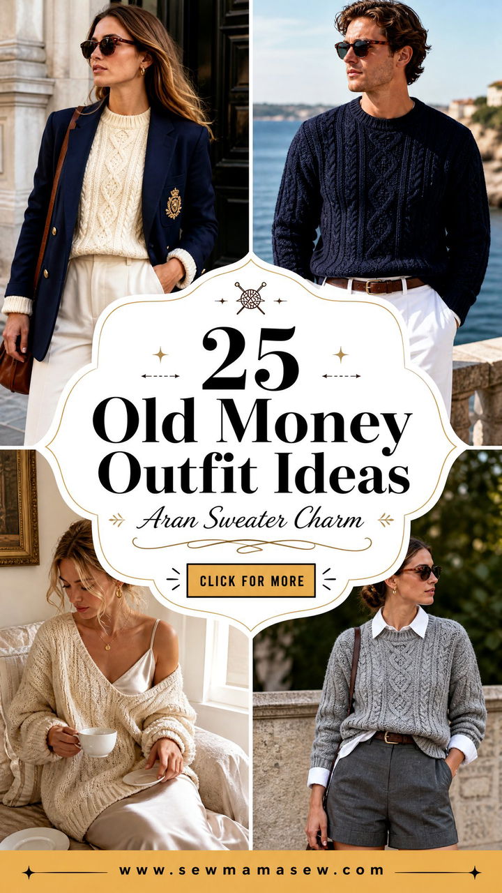 25 Old Money Outfit Ideas With Aran Sweater Charm - 25 Old Money Outfit Ideas With Aran Sweater Charm