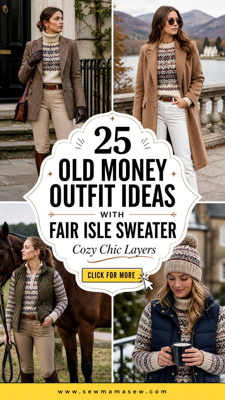 25 Old Money Outfit Ideas With Fair Isle Sweater Cozy Chic - 25 Old Money Outfit Ideas With Fair Isle Sweater: Cozy Chic