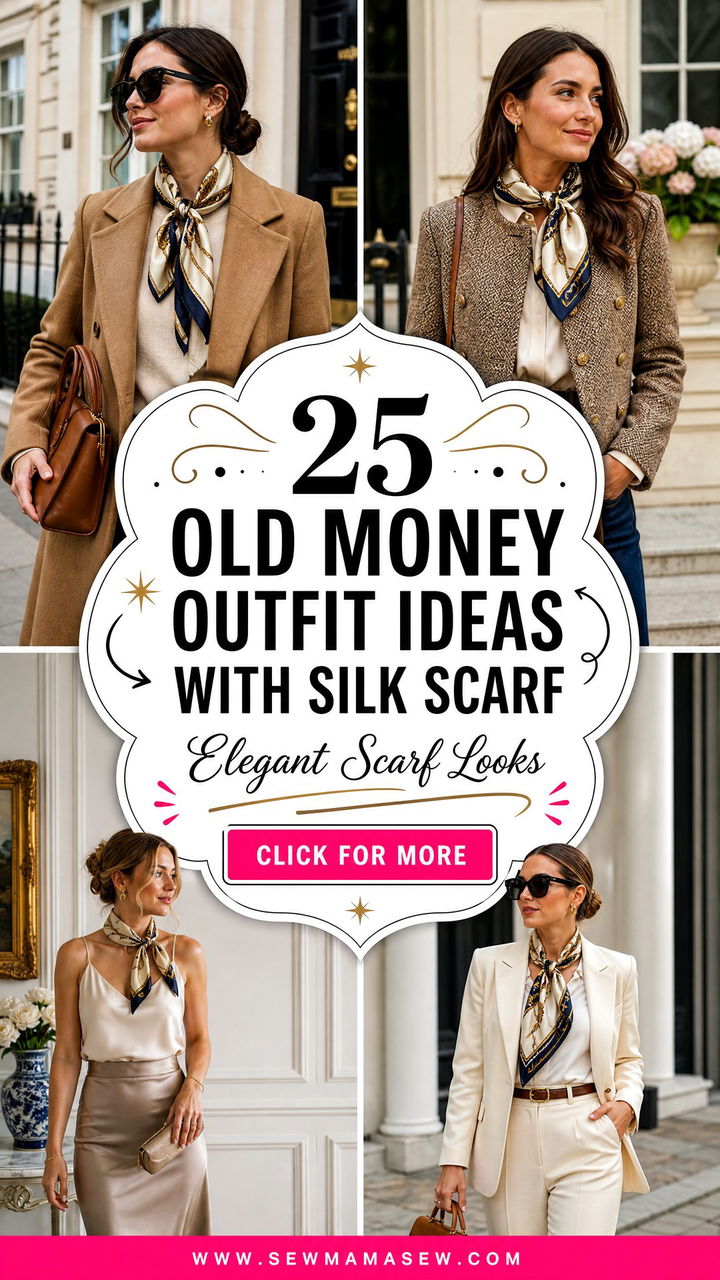 25 Old money outfit ideas with silk scarf for Elegant Looks - 25 Old money outfit ideas with silk scarf for Elegant Looks
