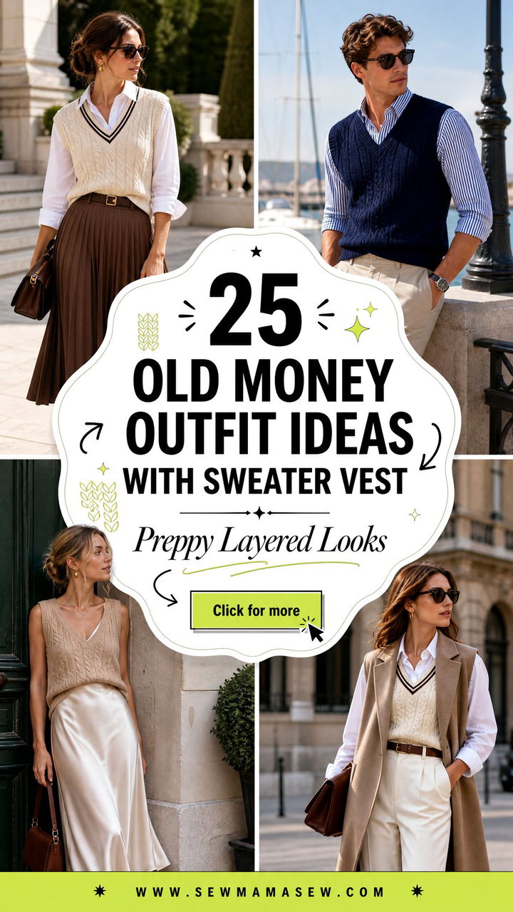 25 Old money outfit ideas with sweater vest for Preppy Looks - 25 Old money outfit ideas with sweater vest for Preppy Looks