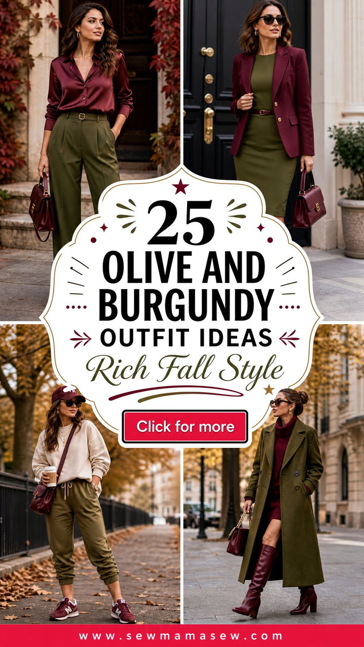 25 Olive and Burgundy Outfit Ideas for Rich Fall Style - 25 Olive and Burgundy Outfit Ideas for Rich Fall Style