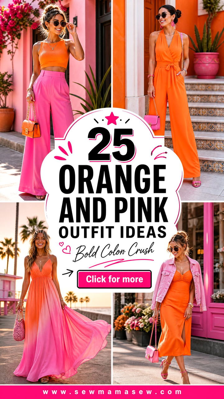 25 Orange and Pink Outfit Ideas for Bold Color Lovers Now - 25 Orange and Pink Outfit Ideas for Bold Color Lovers Now