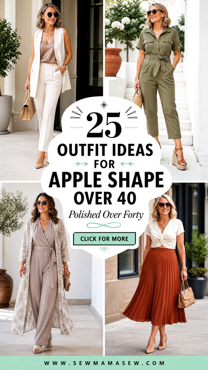 25 Outfit Ideas for Apple Shape Over 40 to Look Polished - 25 Outfit Ideas for Apple Shape Over 40 to Look Polished