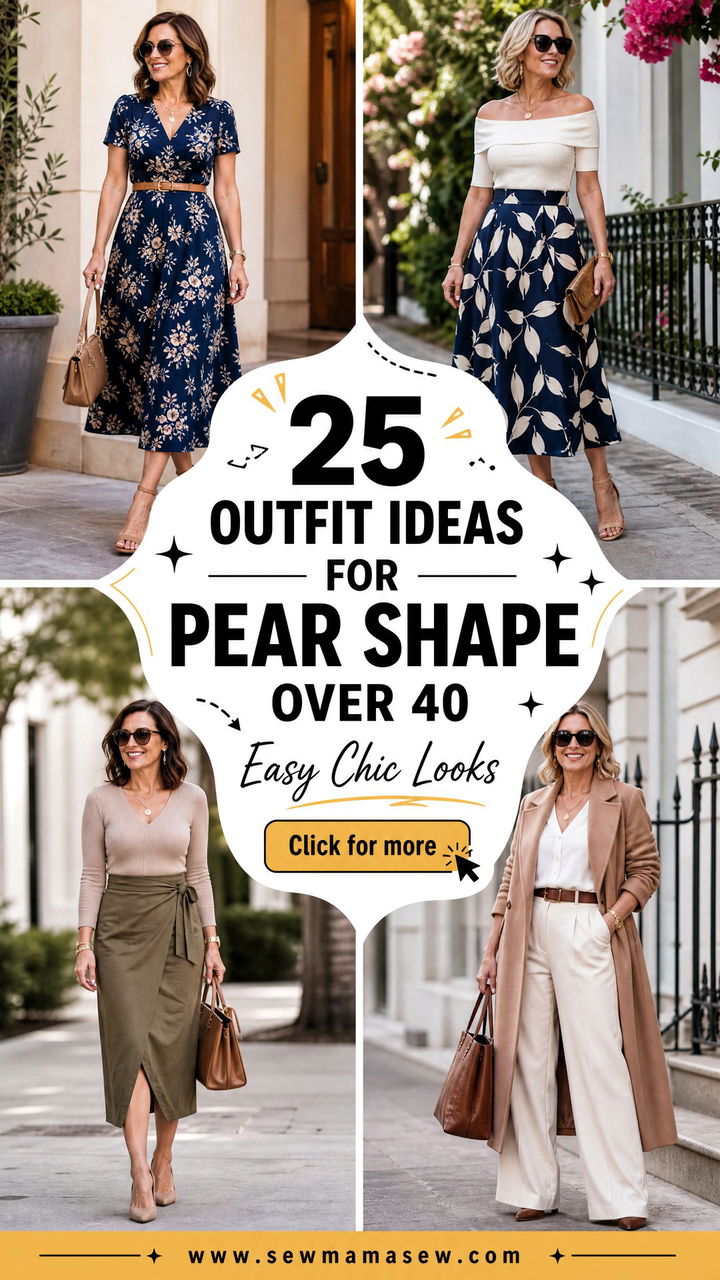 25 Outfit Ideas for Pear Shape Over 40 Easy Chic Looks - 25 Outfit Ideas for Pear Shape Over 40: Easy Chic Looks