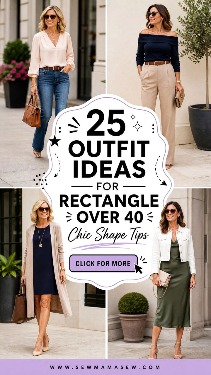25 Outfit Ideas for Rectangle Over 40 Chic Shape Tips - 25 Outfit Ideas for Rectangle Over 40: Chic Shape Tips