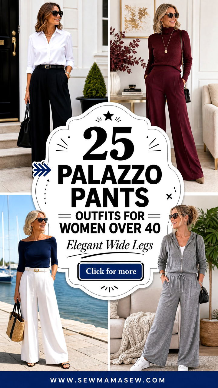 25 Palazzo Pants Outfits for Women Over 40 That Wow - 25 Palazzo Pants Outfits for Women Over 40 That Wow