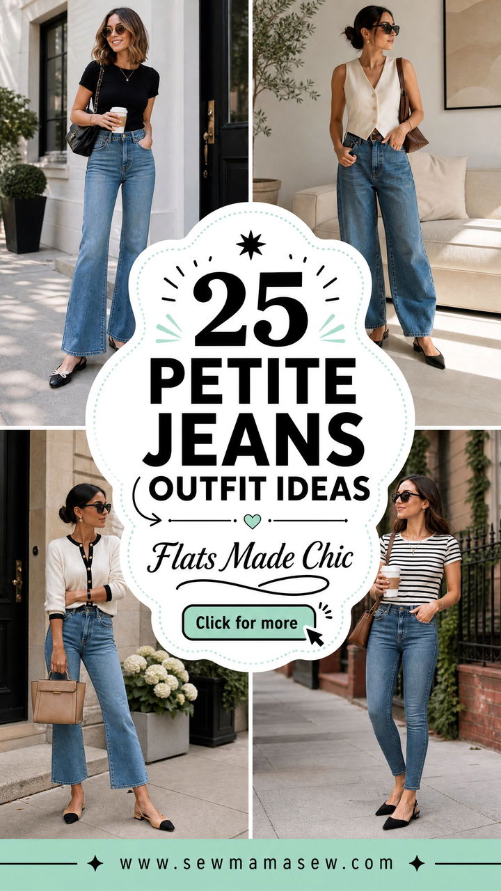 25 Petite Jeans Outfit Ideas With Flats For Easy Style - 25 Petite Jeans Outfit Ideas With Flats For Easy Style