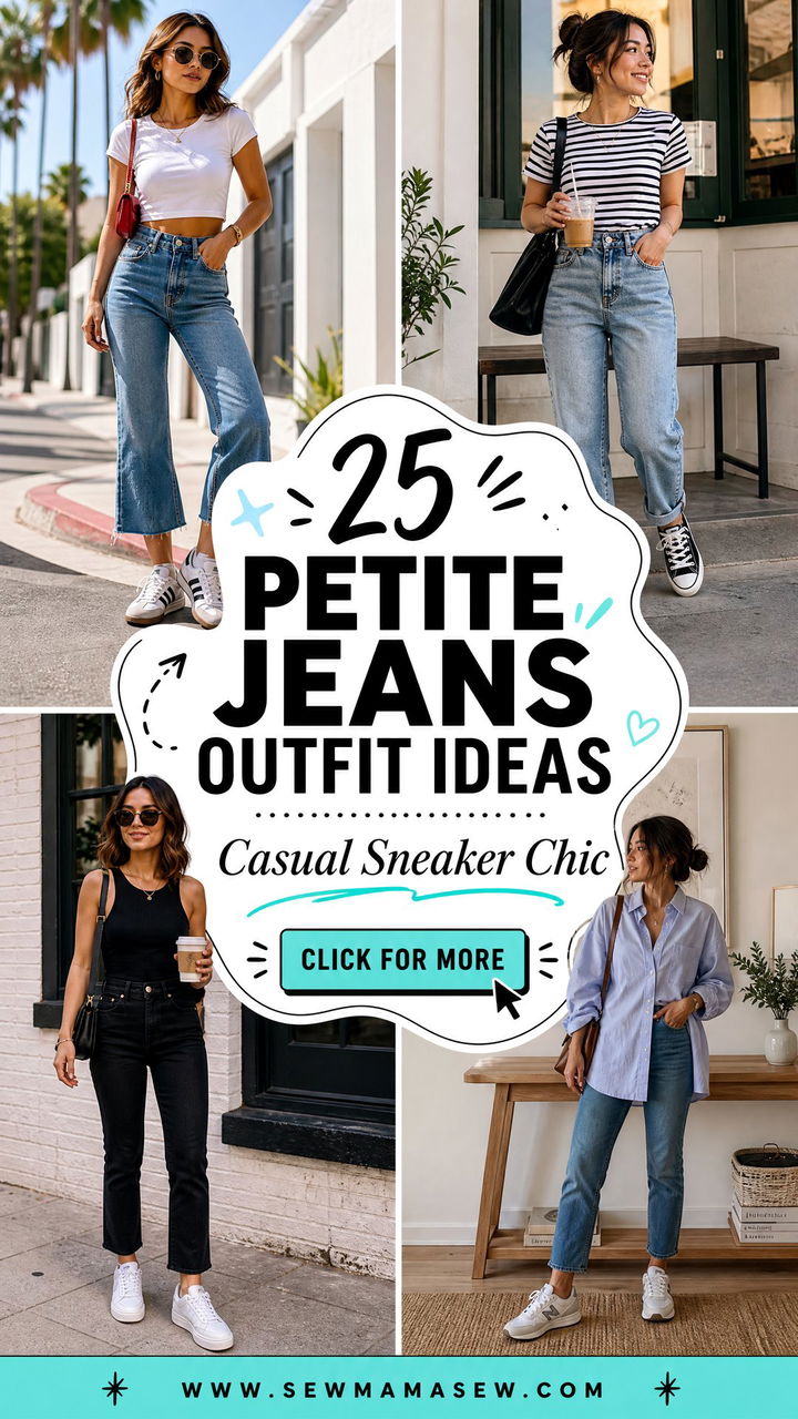 25 Petite Jeans Outfit Ideas With Sneakers For Casual Chic - 25 Petite Jeans Outfit Ideas With Sneakers For Casual Chic