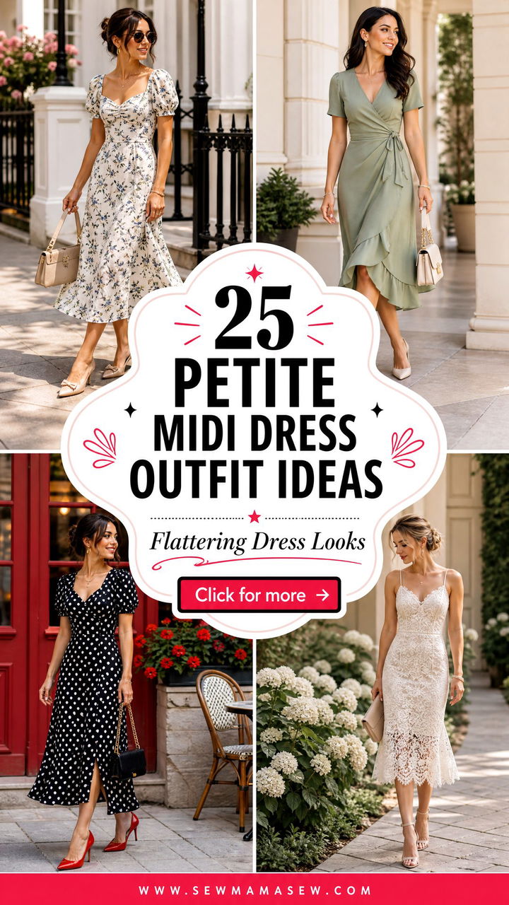 25 Petite Midi Dress Outfit Ideas for Flattering Looks Now - 25 Petite Midi Dress Outfit Ideas for Flattering Looks Now