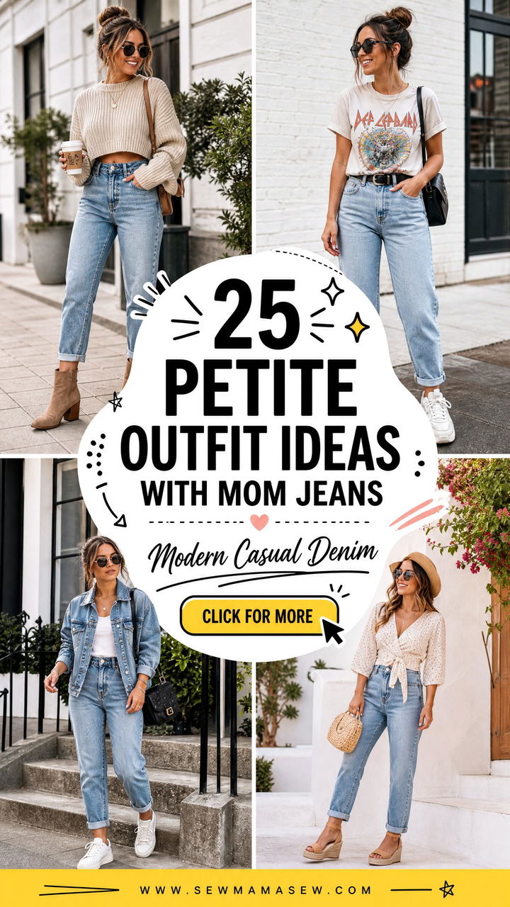 25 Petite Outfit Ideas With Mom Jeans for Modern Casual Looks - 25 Petite Outfit Ideas With Mom Jeans for Modern Casual Looks