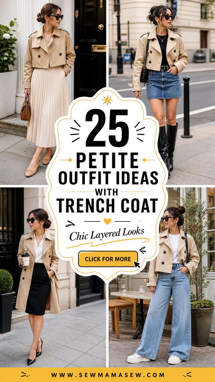 25 Petite Outfit Ideas With Trench Coat For Chic Layers - 25 Petite Outfit Ideas With Trench Coat For Chic Layers