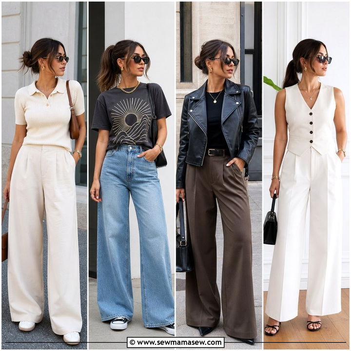 25 Petite Outfit Ideas With Wide Leg Pants That Flatter