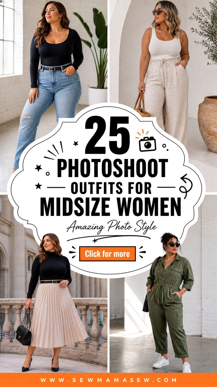 25 Photoshoot Outfits for Midsize Women to Look Amazing - 25 Photoshoot Outfits for Midsize Women to Look Amazing