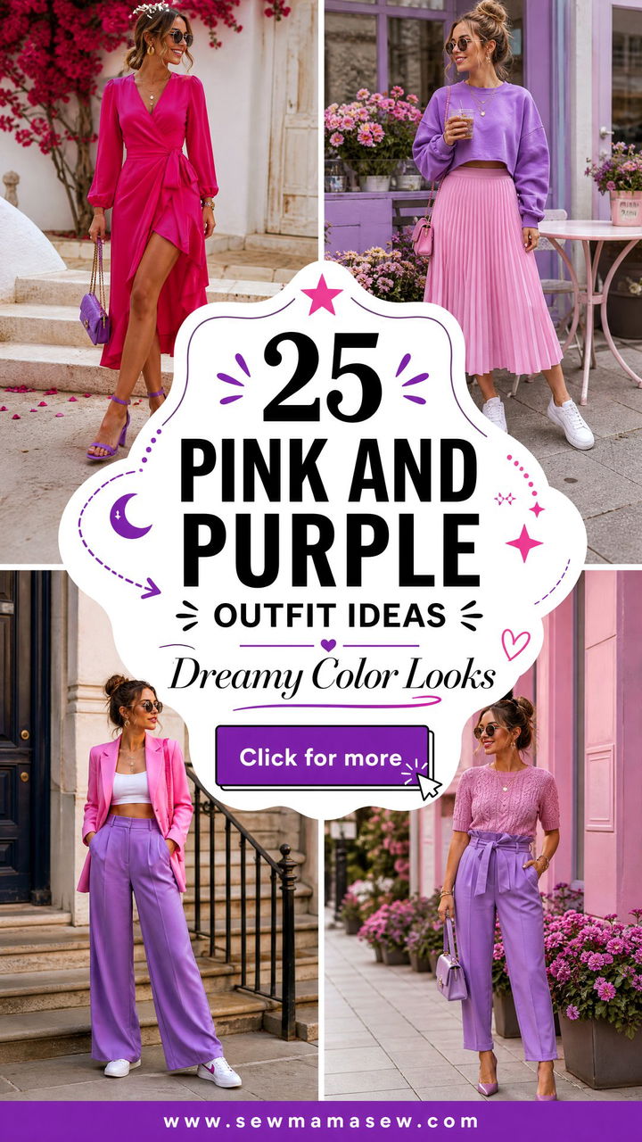 25 Pink and Purple Outfit Ideas for Dreamy Colorful Looks - 25 Pink and Purple Outfit Ideas for Dreamy Colorful Looks