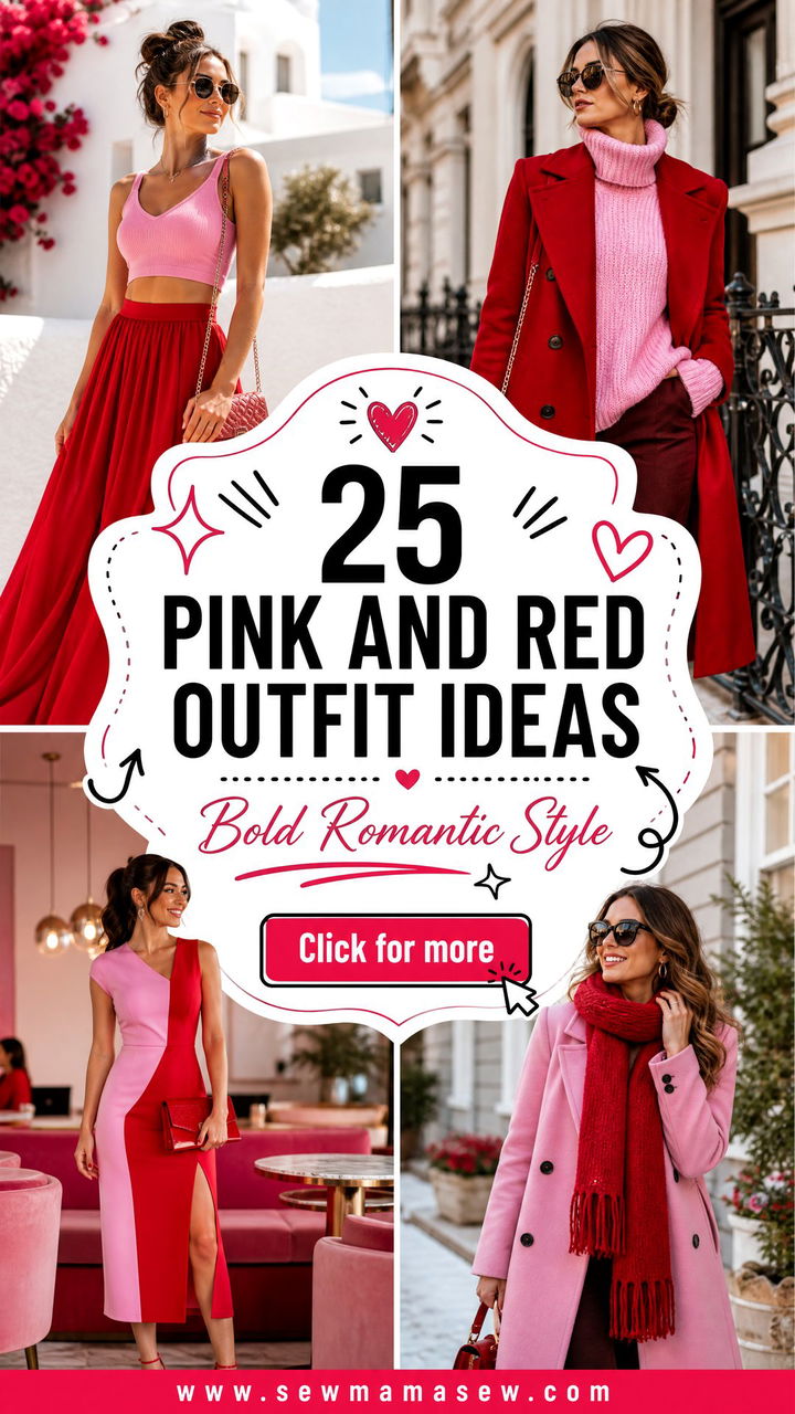 25 Pink and Red Outfit Ideas for Bold Romantic Style Now - 25 Pink and Red Outfit Ideas for Bold, Romantic Style Now