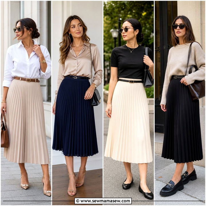 25 Pleated Skirt Outfits for Women Over 40: Chic Looks
