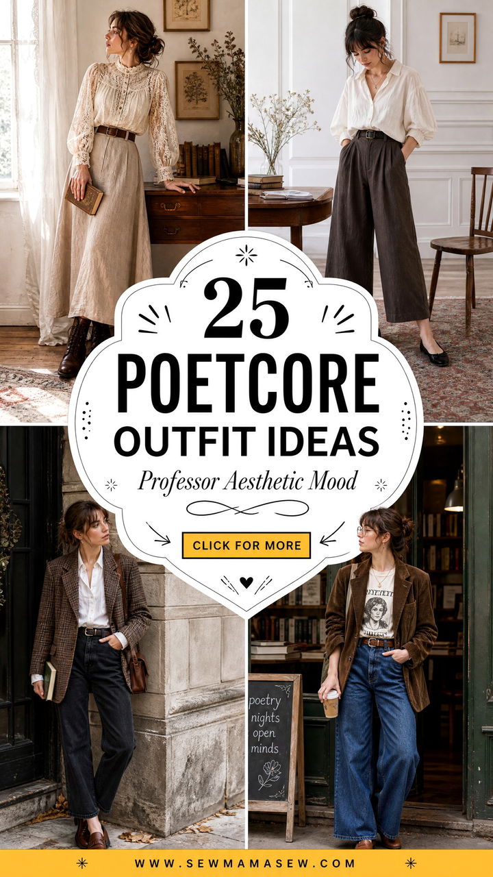25 Poetcore Outfit Ideas College Professor Aesthetic - 25 Poetcore Outfit Ideas College Professor Aesthetic
