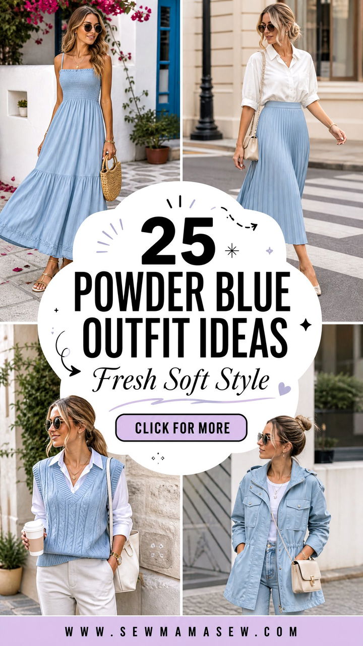 25 Powder Blue Outfit Ideas 2026 for Fresh Soft Style - 25 Powder Blue Outfit Ideas 2026 for Fresh Soft Style