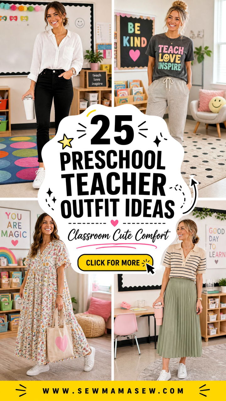 25 Preschool Teacher Outfit Ideas for Comfy Classroom Style - 25 Preschool Teacher Outfit Ideas for Comfy Classroom Style