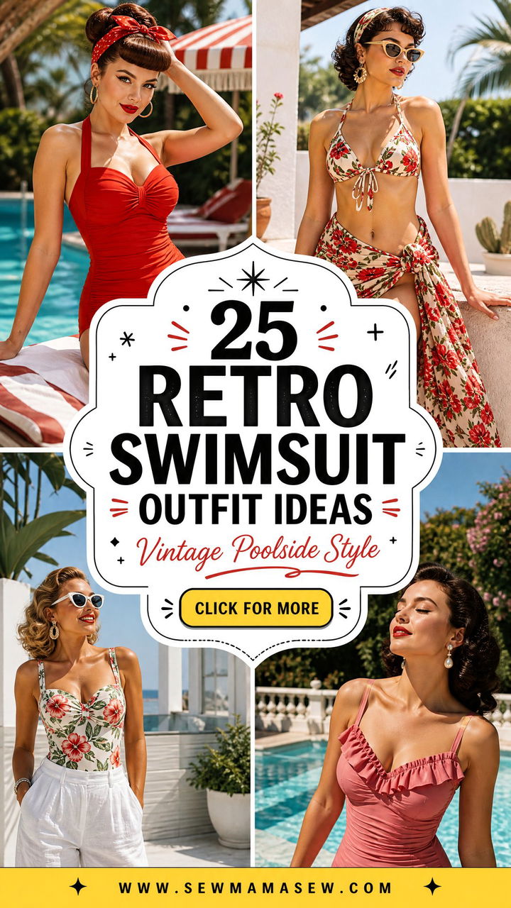 25 Retro Swimsuit Outfit Ideas for Vintage Poolside Style - 25 Retro Swimsuit Outfit Ideas for Vintage Poolside Style