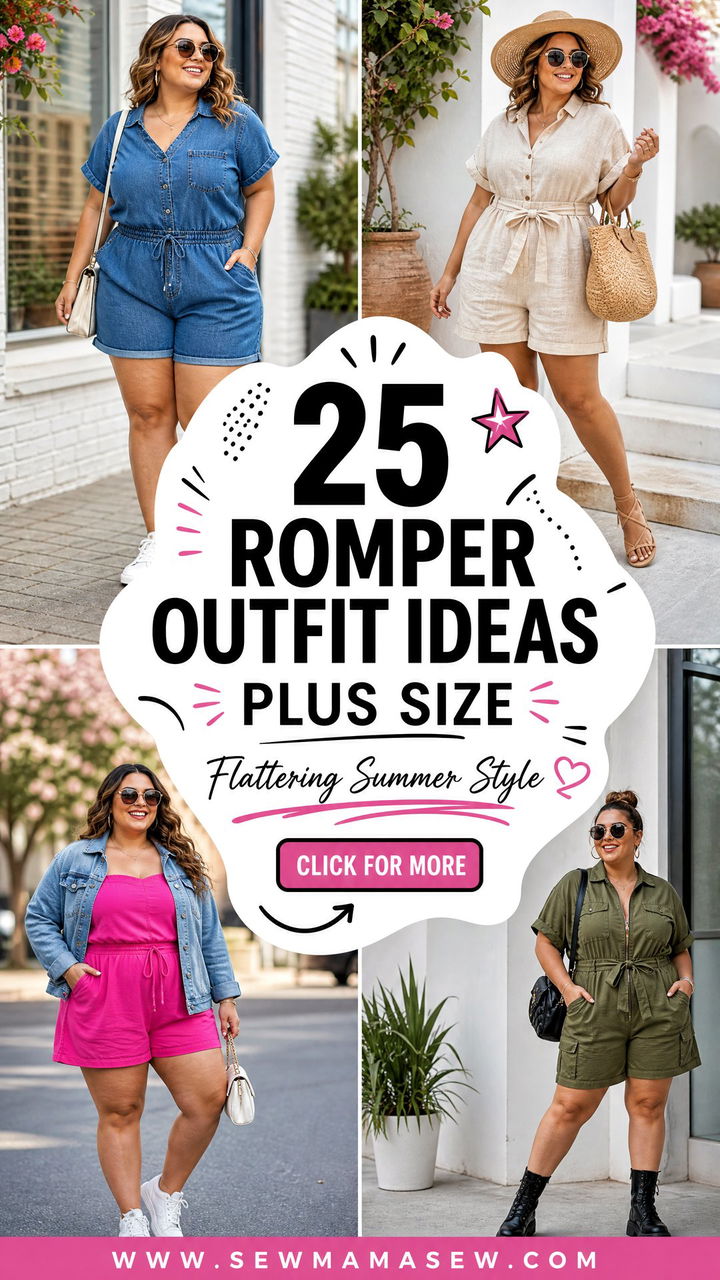 25 Romper Outfit Ideas Plus Size for Flattering Summer Style - 25 Romper Outfit Ideas Plus Size for Flattering Summer Style