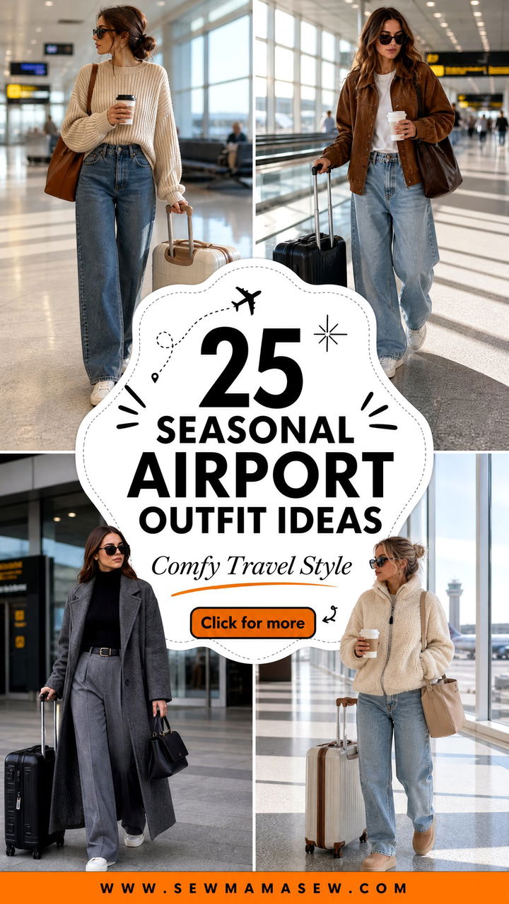 25 Seasonal Airport Outfit Ideas for Comfy Travel Style - 25 Seasonal Airport Outfit Ideas for Comfy Travel Style