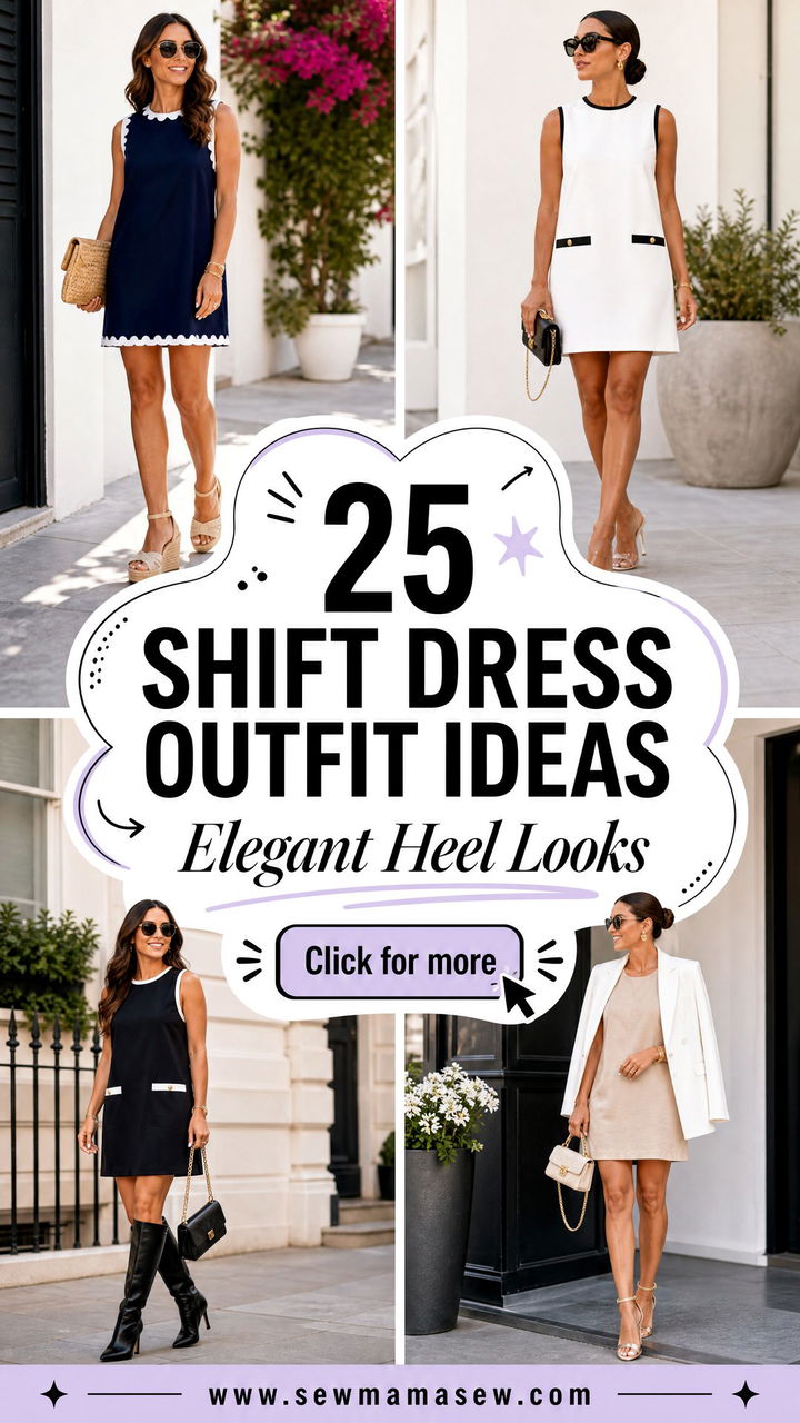25 Shift Dress Outfit Ideas With Heels for Elegant Looks - 25 Shift Dress Outfit Ideas With Heels for Elegant Looks