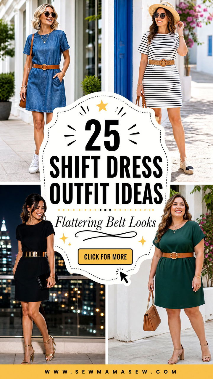 25 Shift Dress Outfit Ideas With a Belt for Flattering Looks - 25 Shift Dress Outfit Ideas With a Belt for Flattering Looks