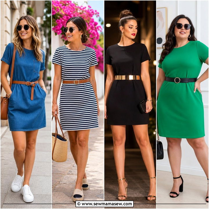 25 Shift Dress Outfit Ideas With a Belt for Flattering Looks