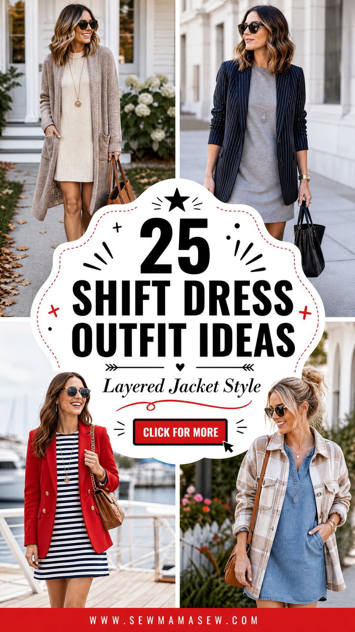 25 Shift Dress Outfit Ideas With a Jacket for Layered Style - 25 Shift Dress Outfit Ideas With a Jacket for Layered Style